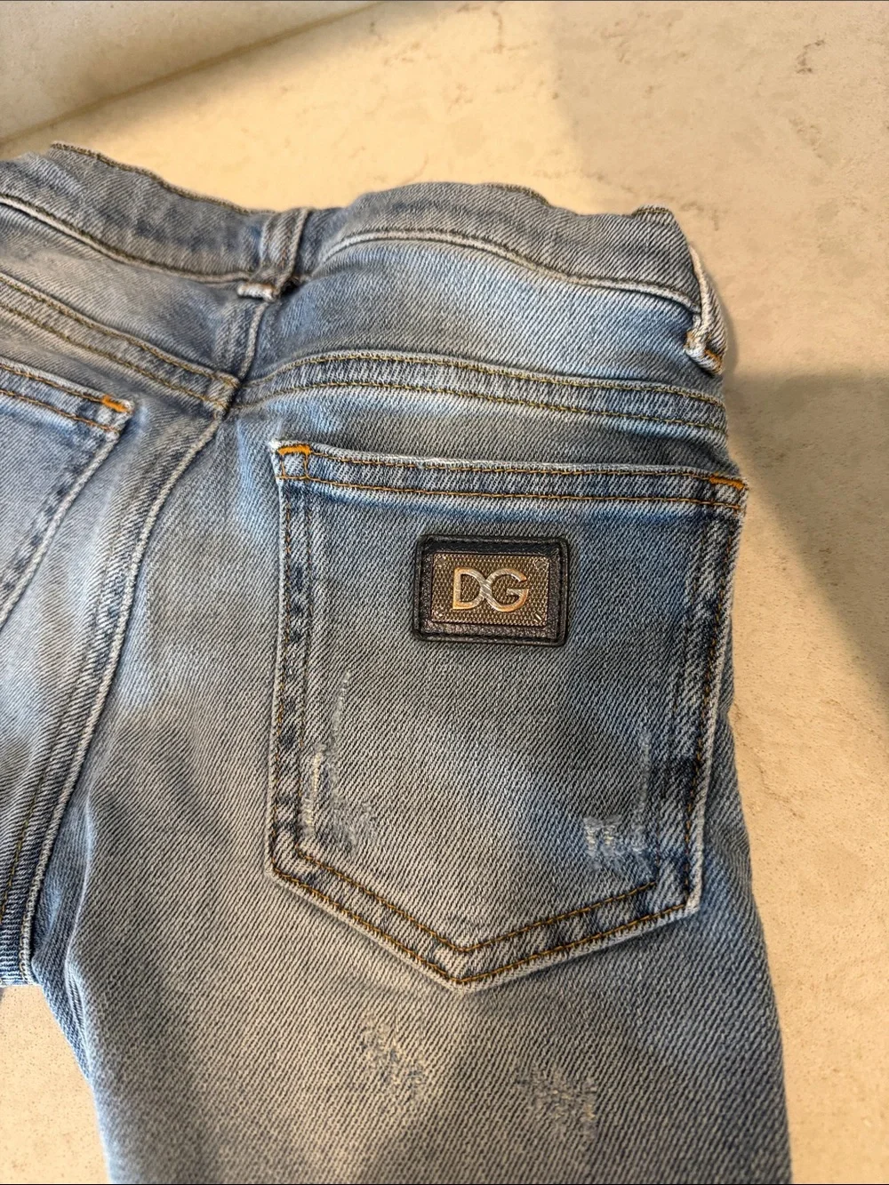 Dolce & Gabbana Light Blue Distressed Denim Kids Shorts
